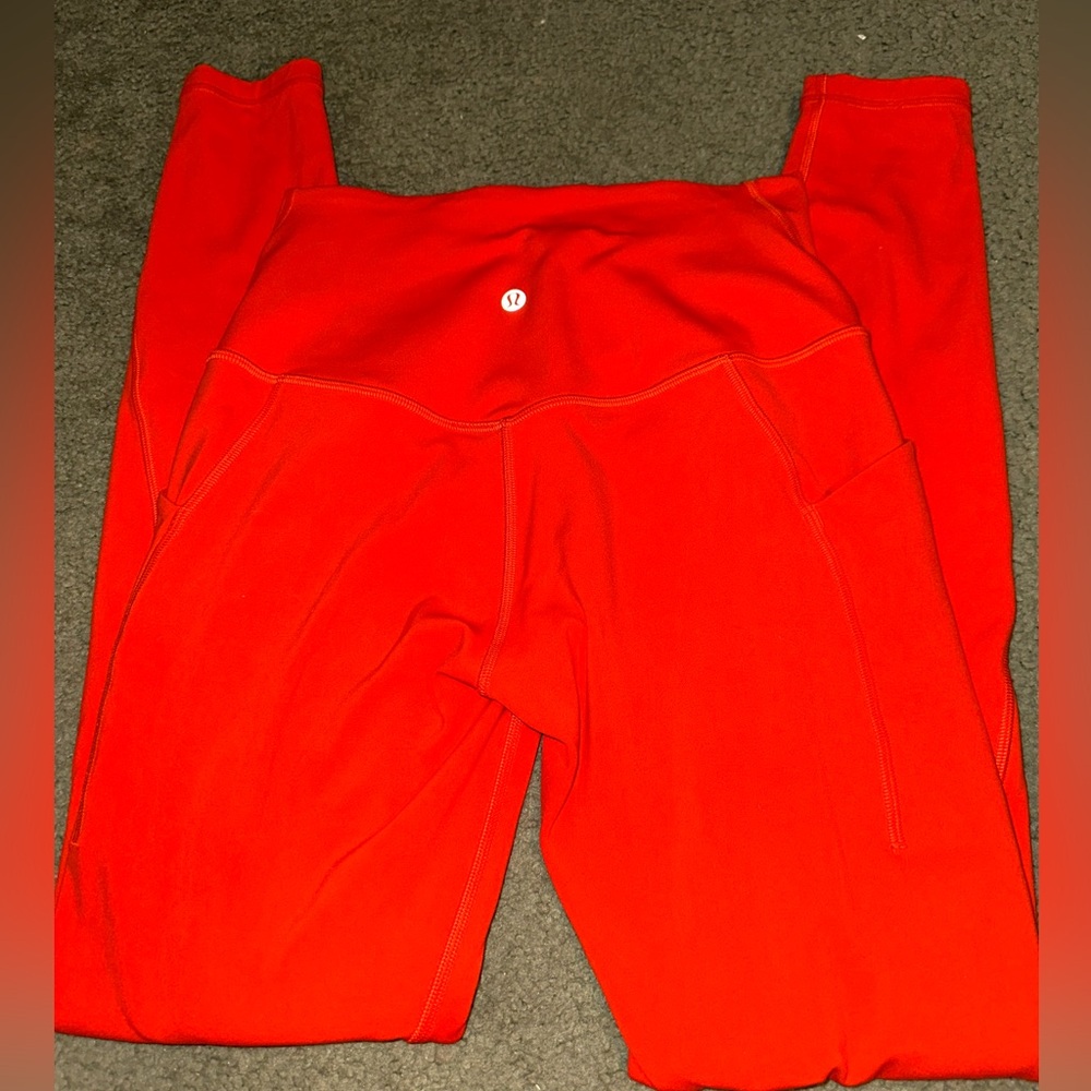 Lululemon Align HR Pant 28” Pockets Legging SLRO Solar Orange Red Women’s Size 6